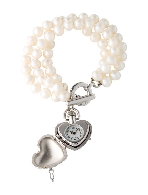 burberry pearl watch bracelet|Burberry Heart Charm & Pearl Bead Bracelet Watch .